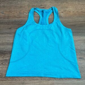 Lululemon Swiftly Tech Racerback Tank Top Size 6 Turquoise Blue Sporty Active